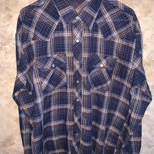 Vtg Men’s western pearl snap plaid Campus XL, USA